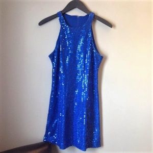 Blue sequin dance party dress